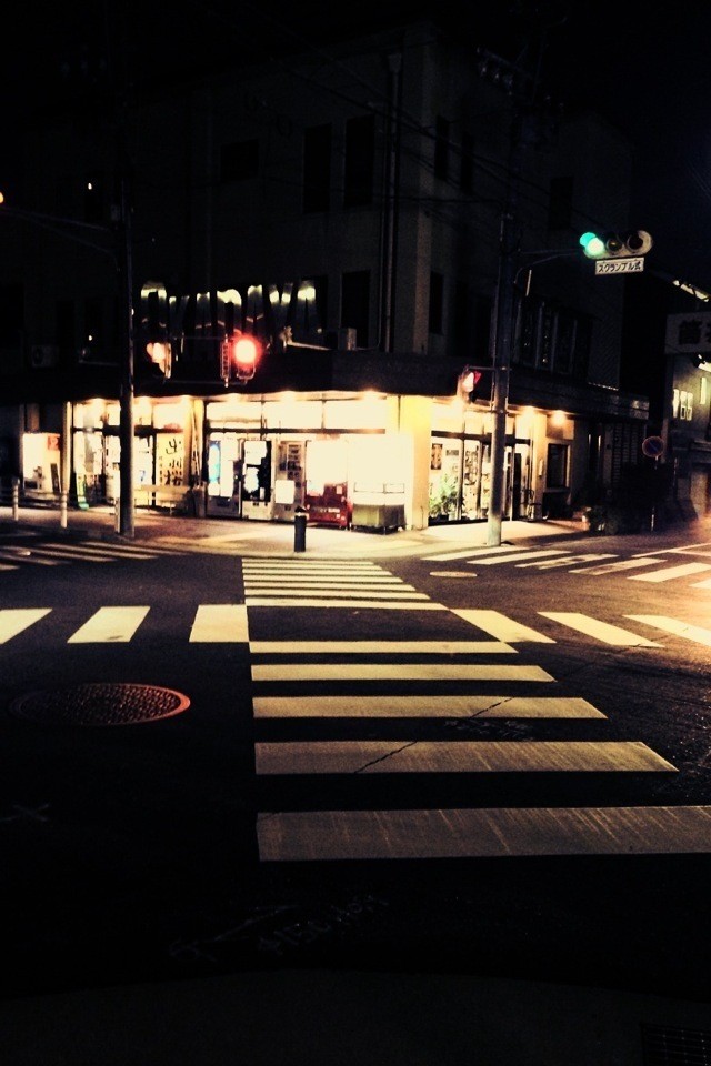 人行道斑马线夜景街景