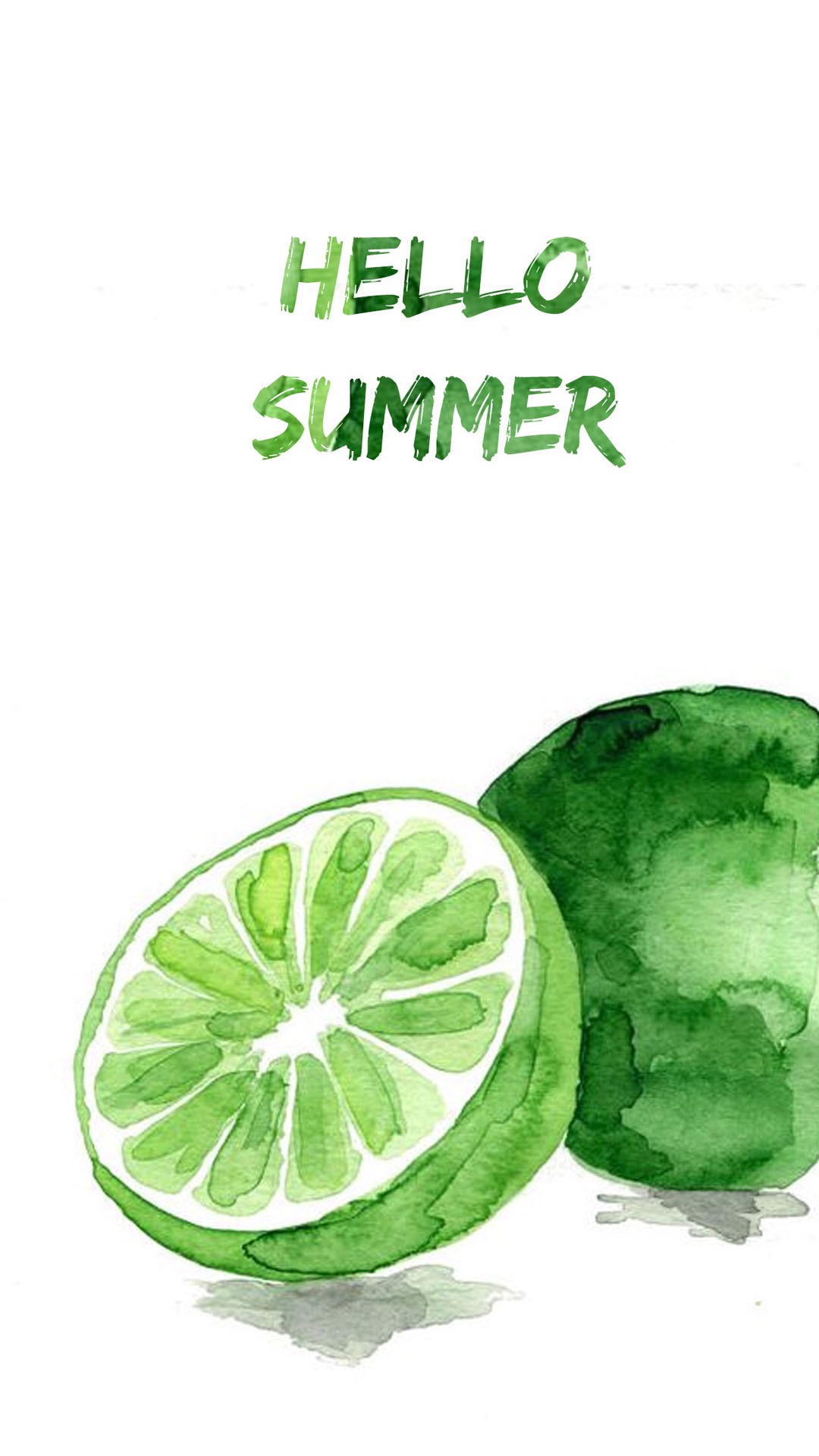 hello summer 青柠 夏日 水果 文字