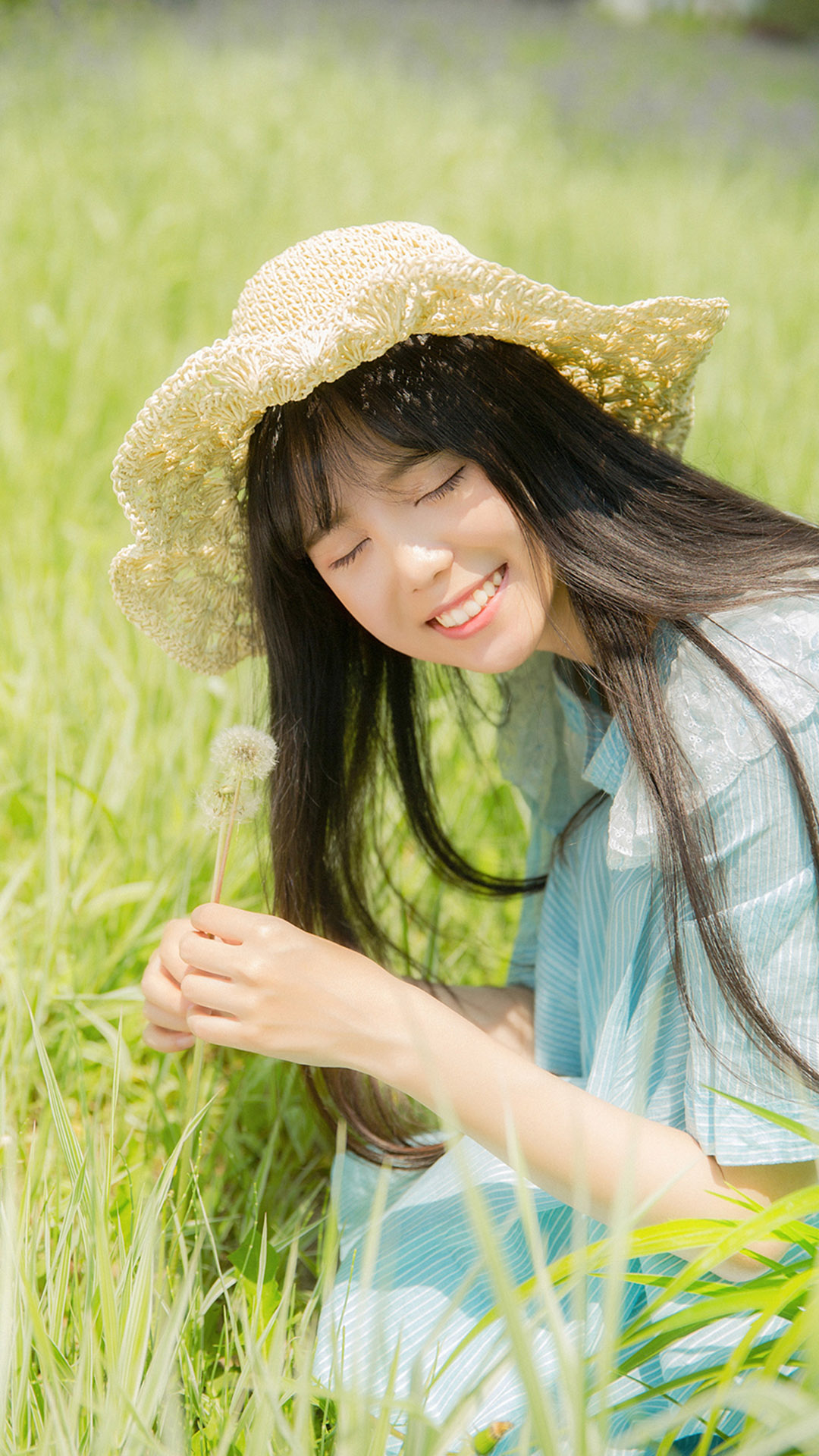 棕发欧美美女 甩头发 个性 苹果手机高清壁纸 1080x