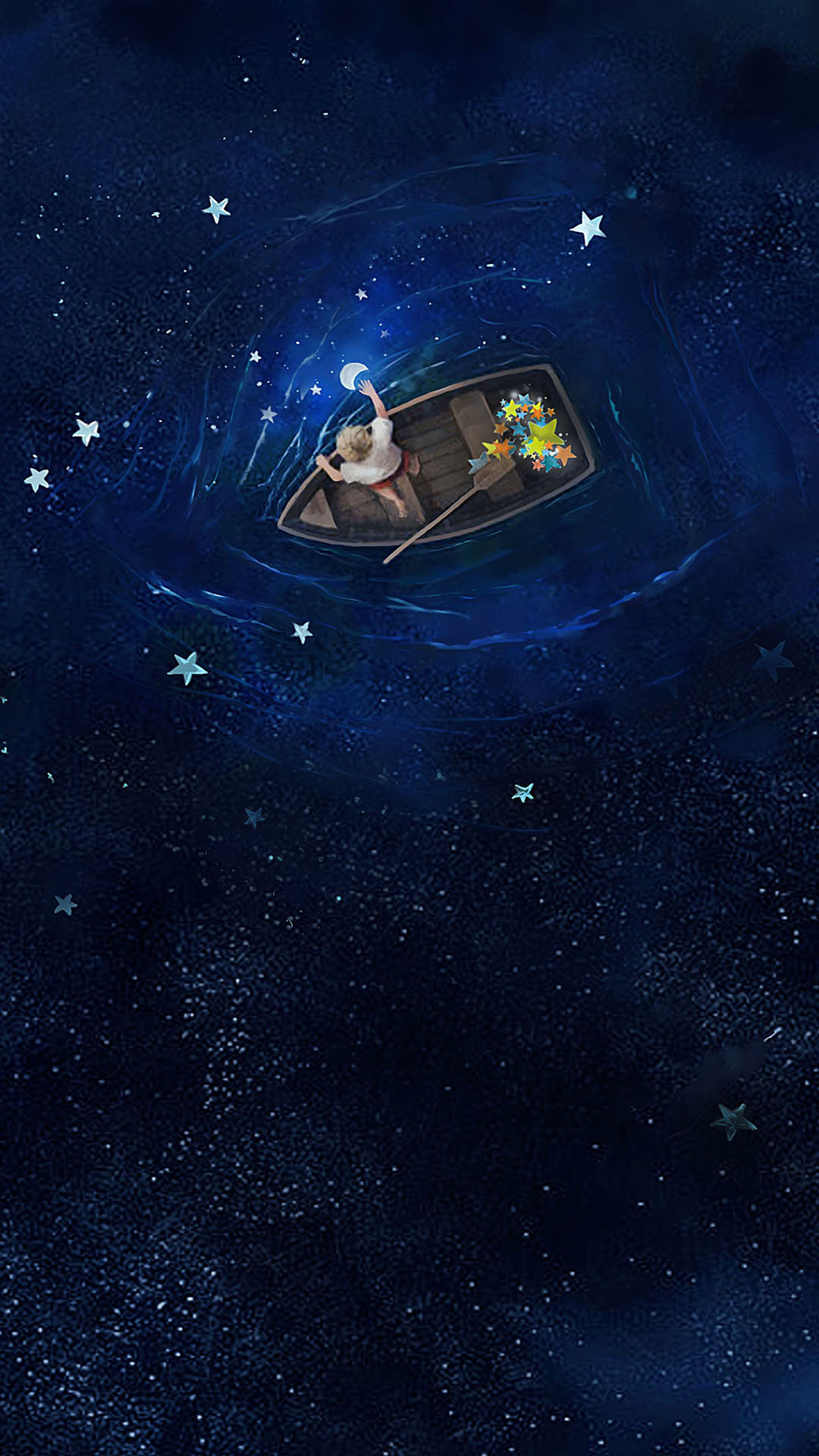 浪漫 星空 大海 船 摘星