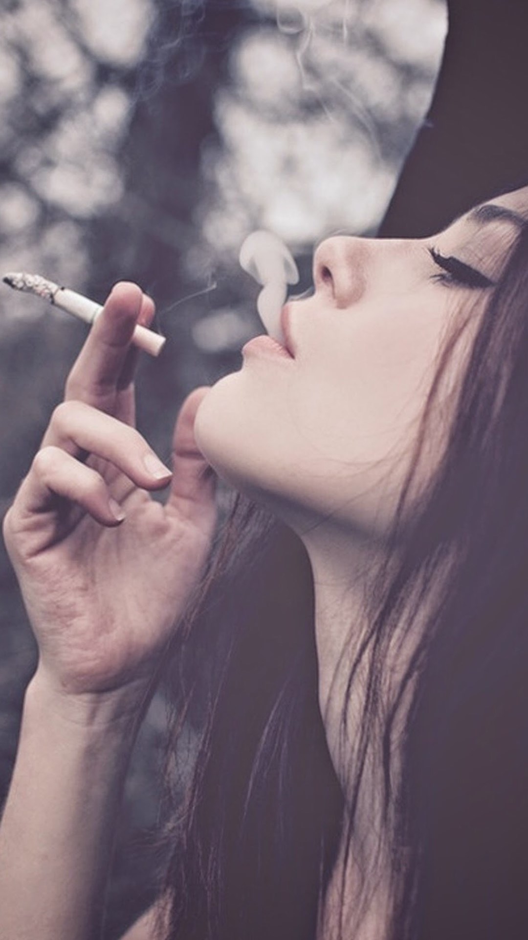 美女 香烟 欧美 侧颜