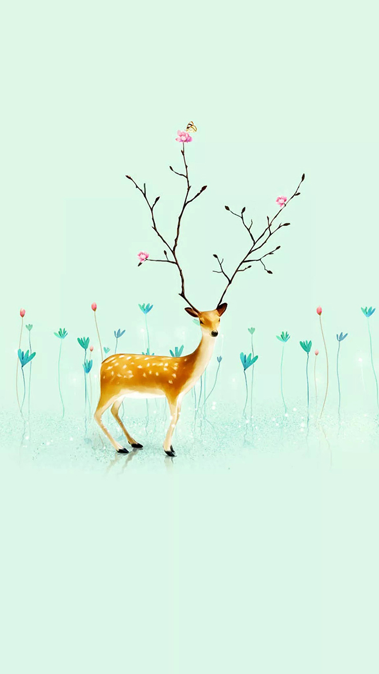 梅花鹿 插画 动物 爱心