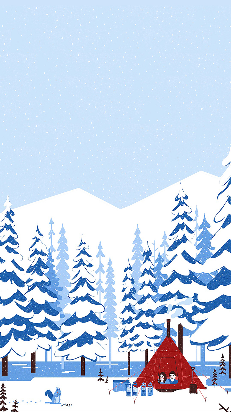 情侣 爱情 手绘 插画 鹿角 女孩 苹果手机高清壁