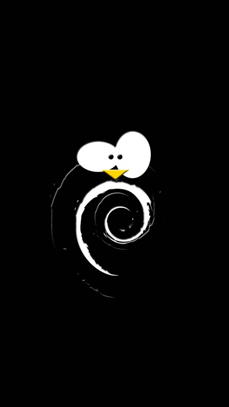 黑色背景 创意卡通 小企鹅表情