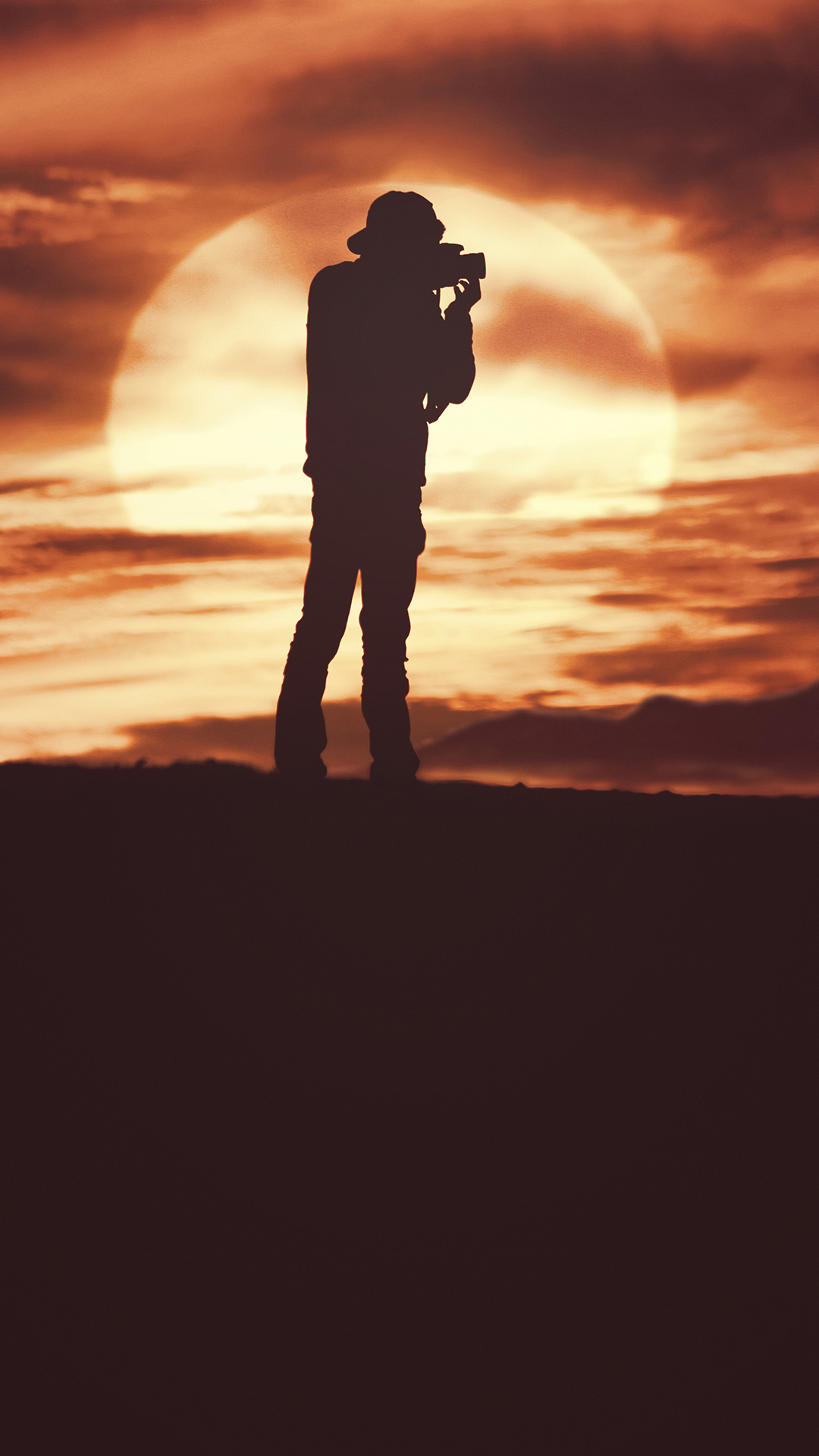 摄影 背影 夕阳落下 黄昏 橘黄