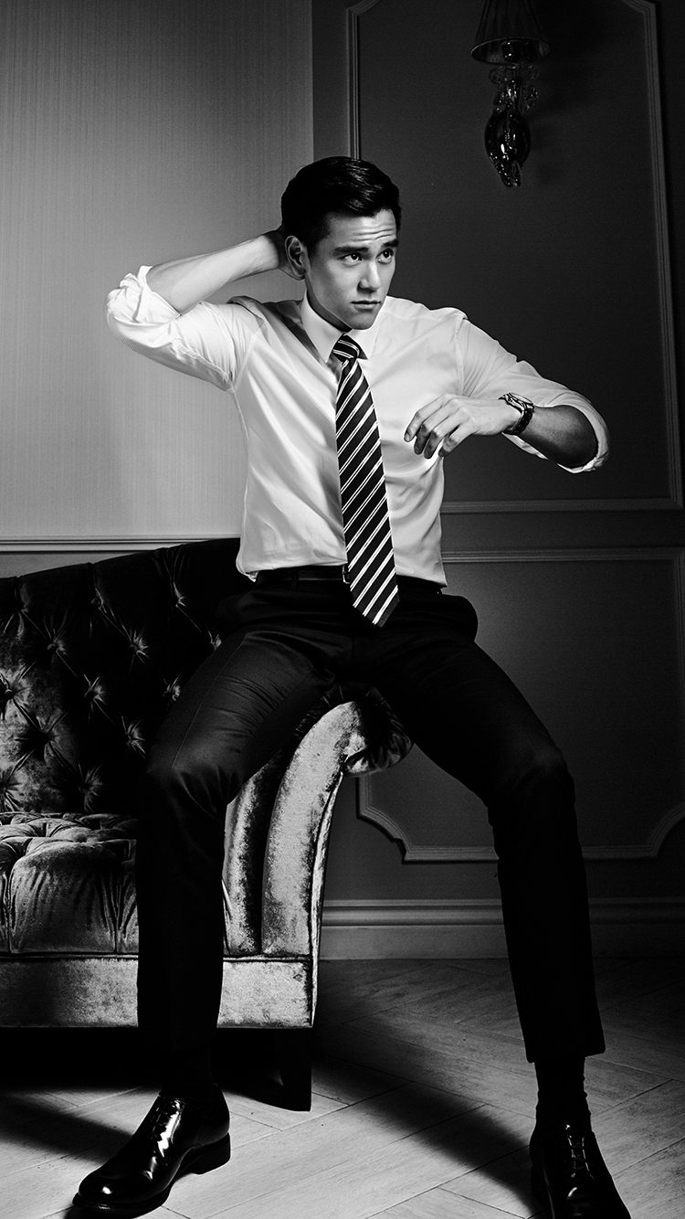 彭于晏 演员 黑白 西装 明星 艺人 苹果手机高清壁纸 750x1334_爱思助手
