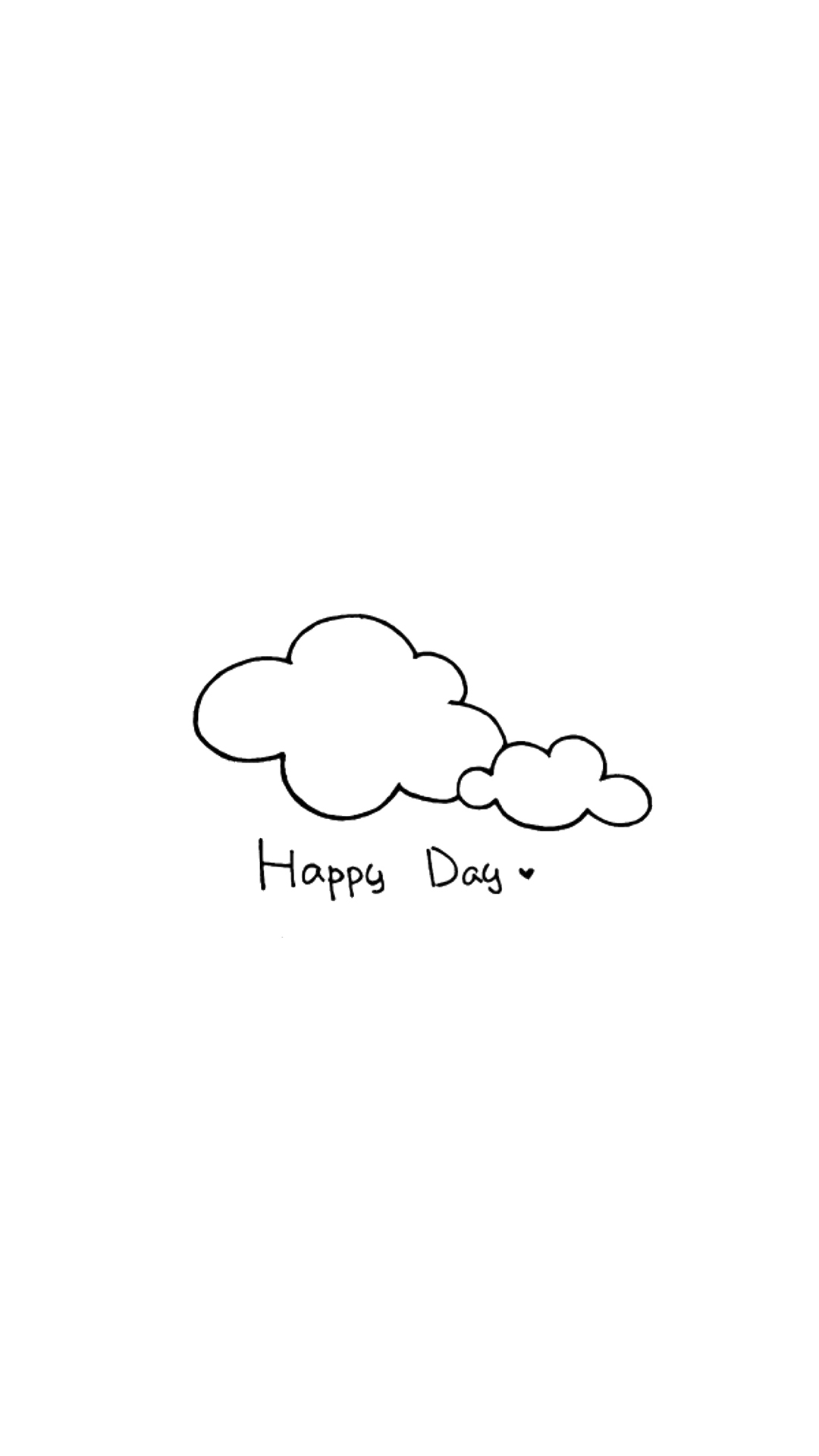 简约happy day 白云 简笔画