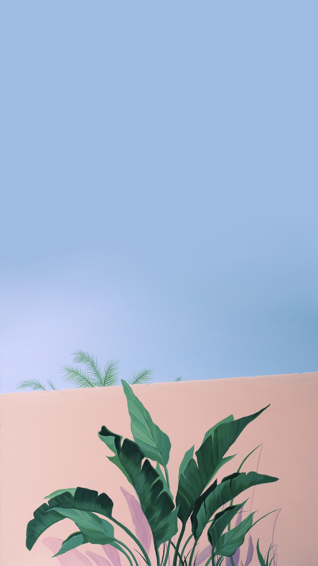 芭蕉叶 插画 植物 绿叶 天空
