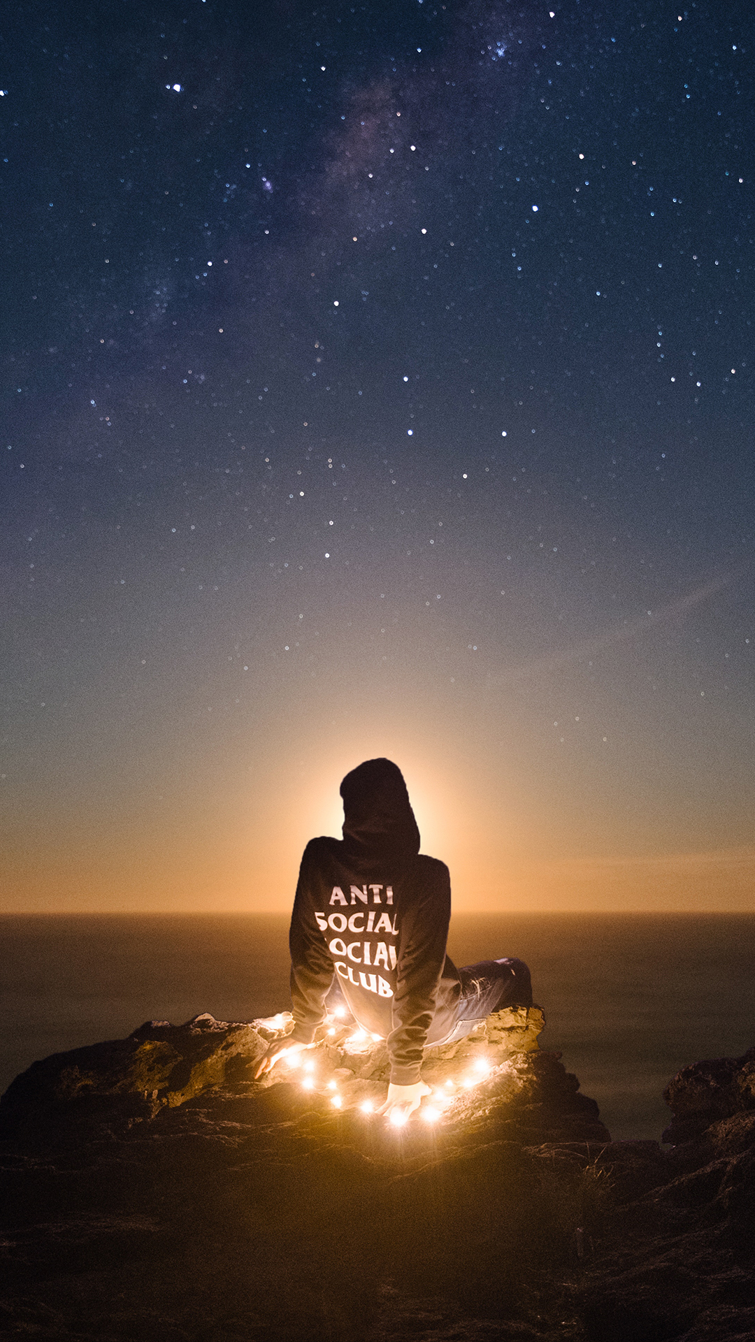 星空 广阔 夜晚 背影 晨曦