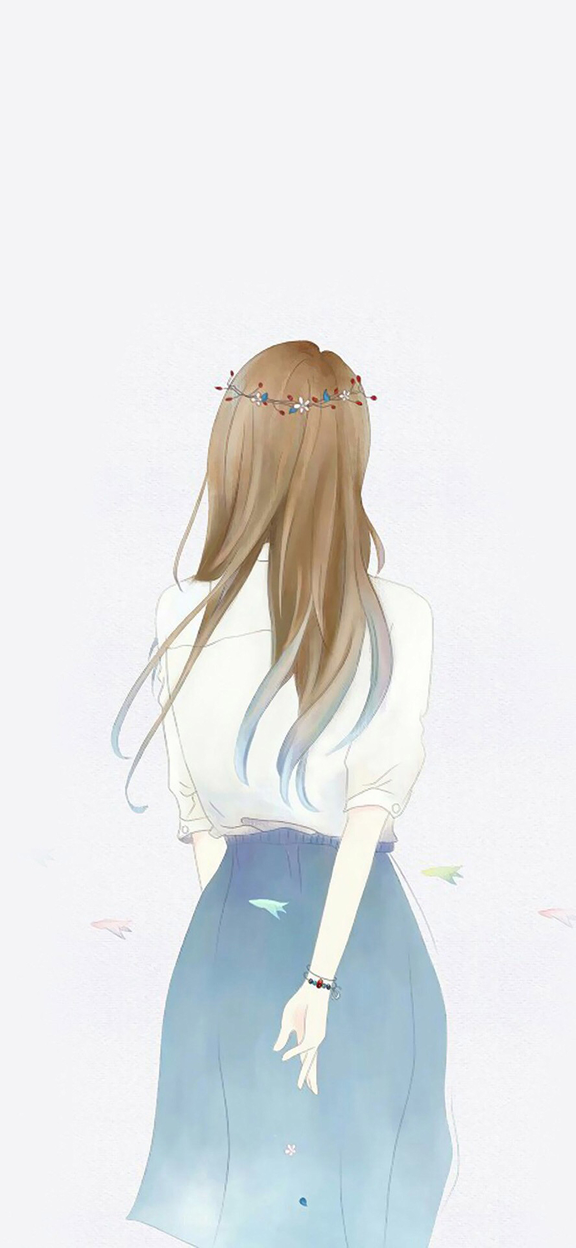 插画 背影 女孩 简约