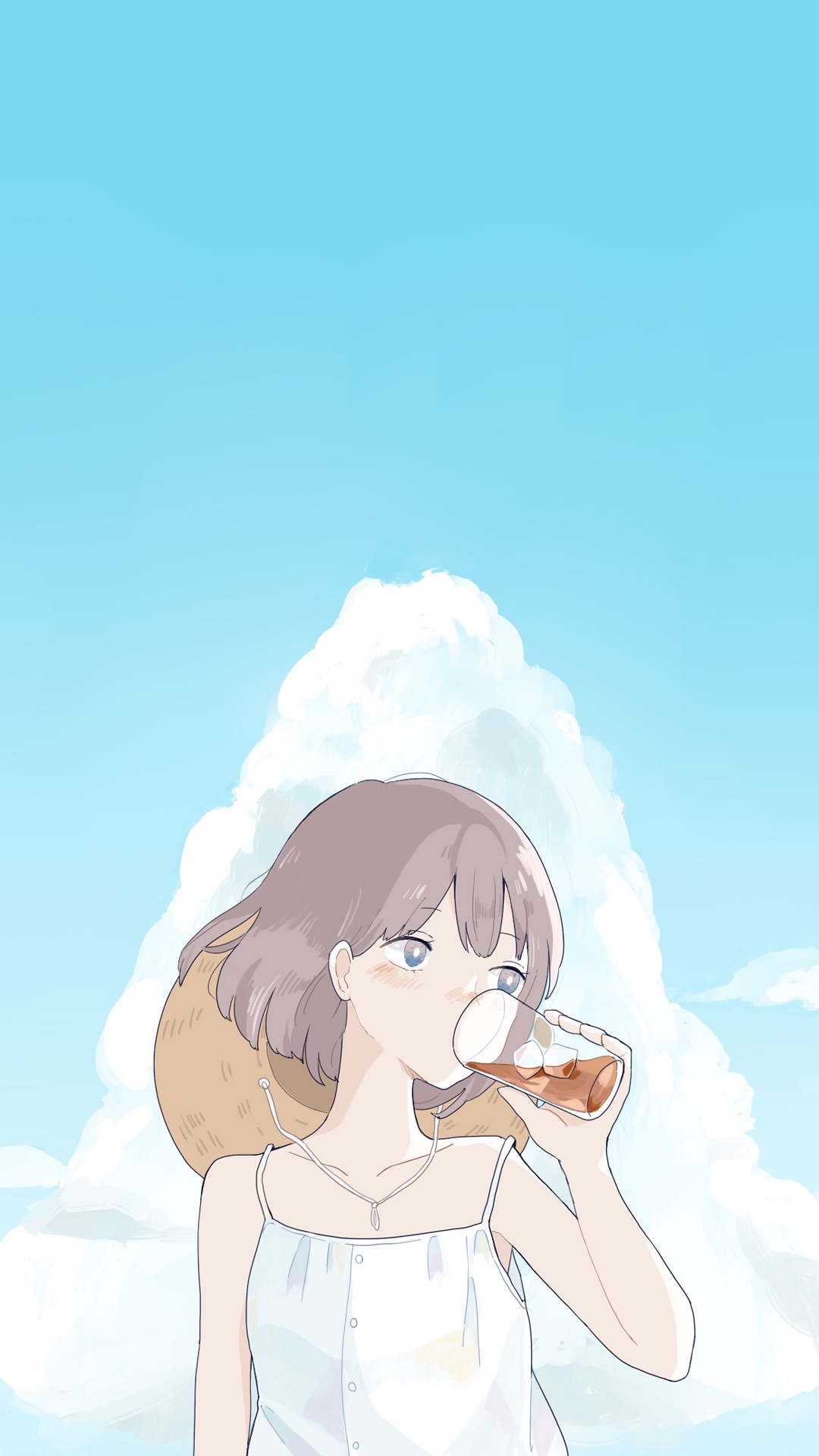 夏日 清新 女孩 漫画 汽水