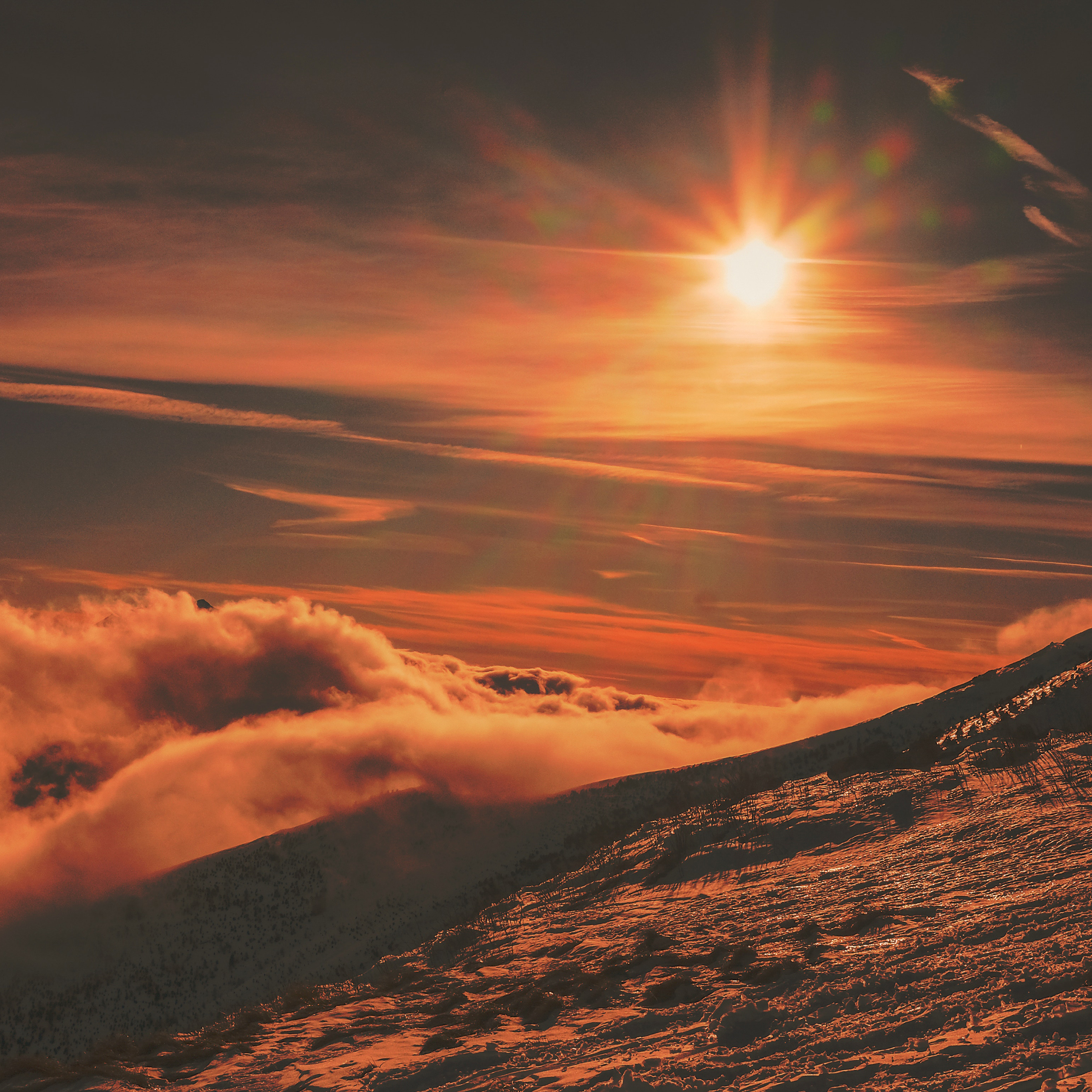 日出 星空 远望 日落 苹果手机高清壁纸 2732x2