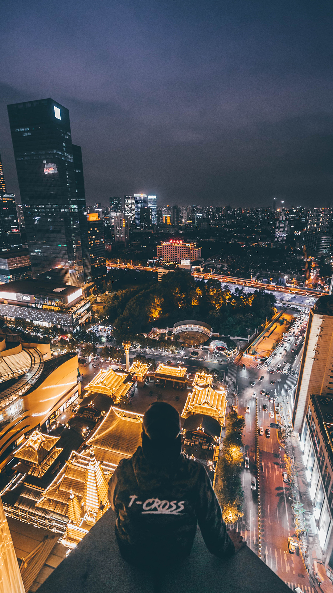 城市 夜景 灯光 背影