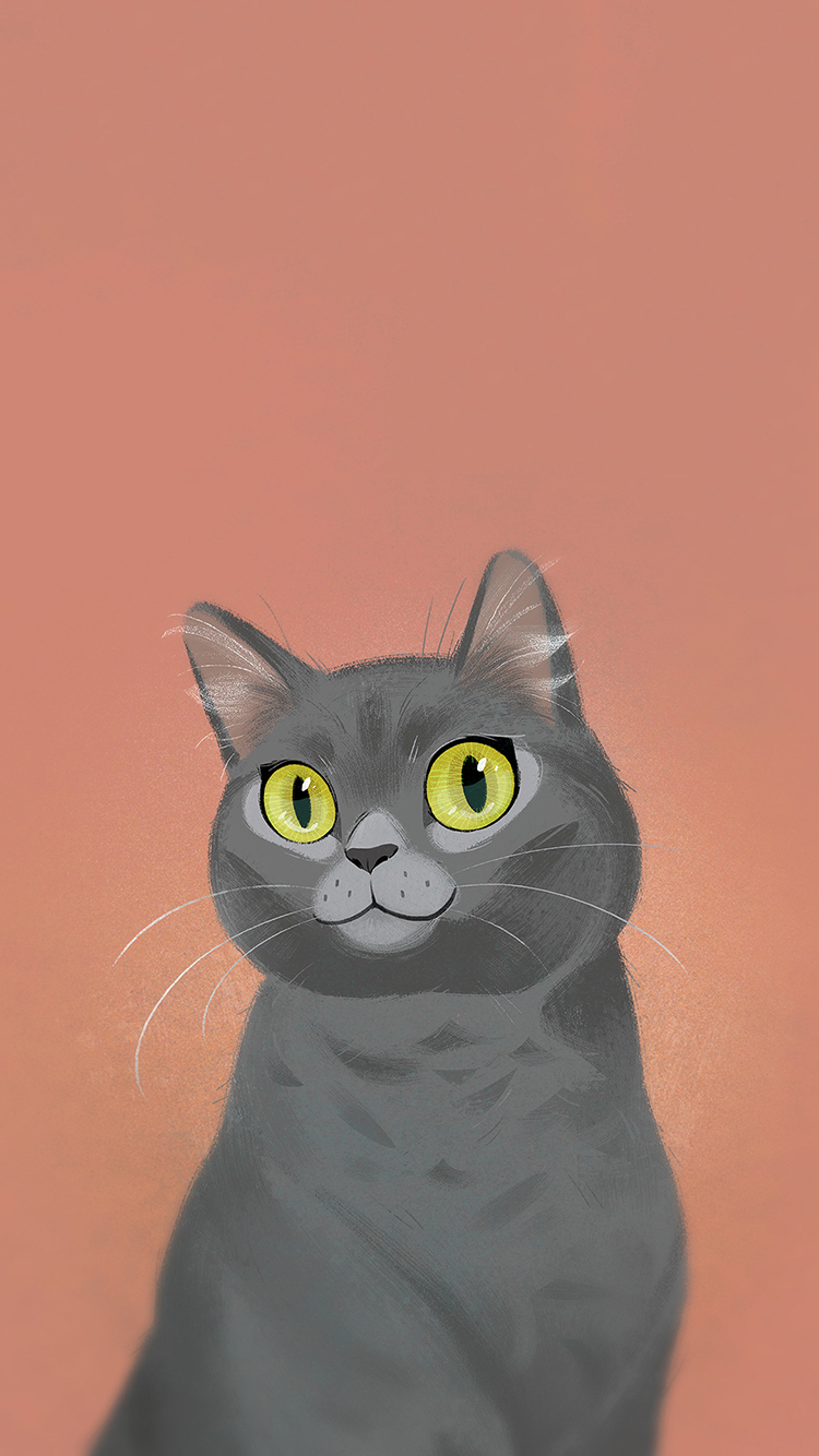 猫咪 插画 手绘 蓝猫