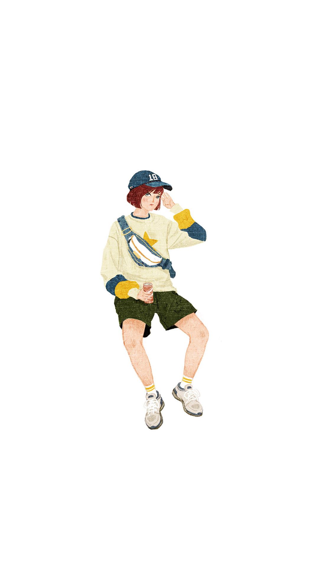 手绘 活力 少女 运动风