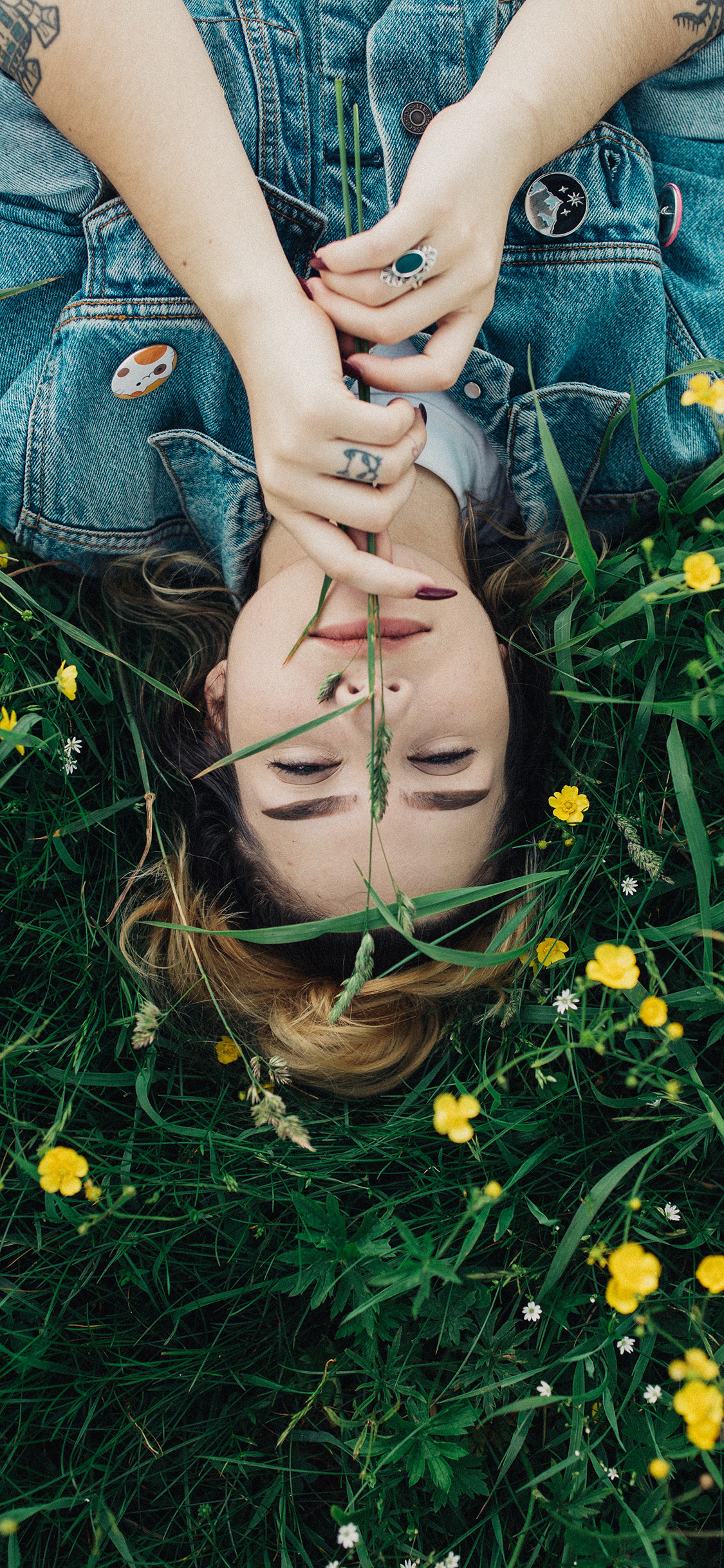 欧美 美女 花丛 写真