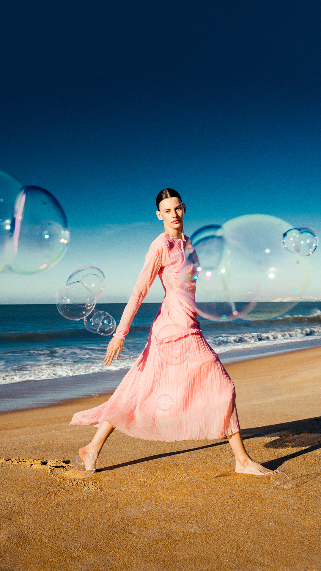 海滩 欧美美女 写真 泡泡
