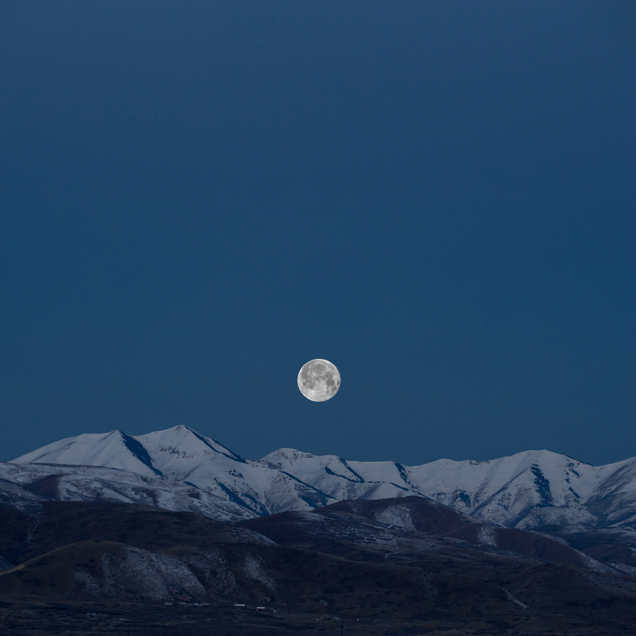 月亮 蓝色 夜晚 雪山