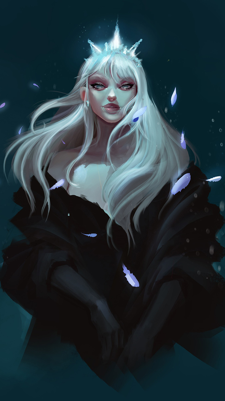 手绘 插画 暗黑系 女王