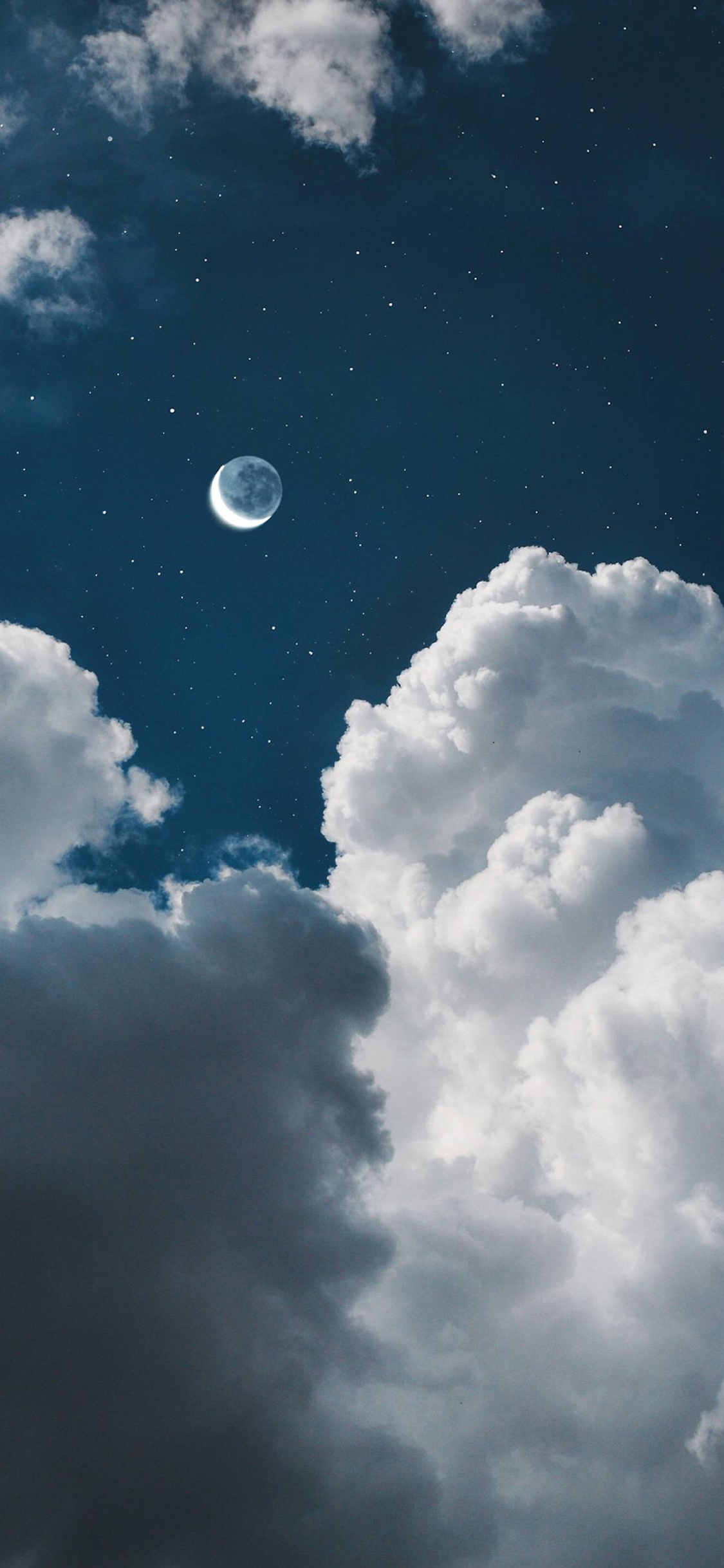 月亮 夜晚 天空 云朵