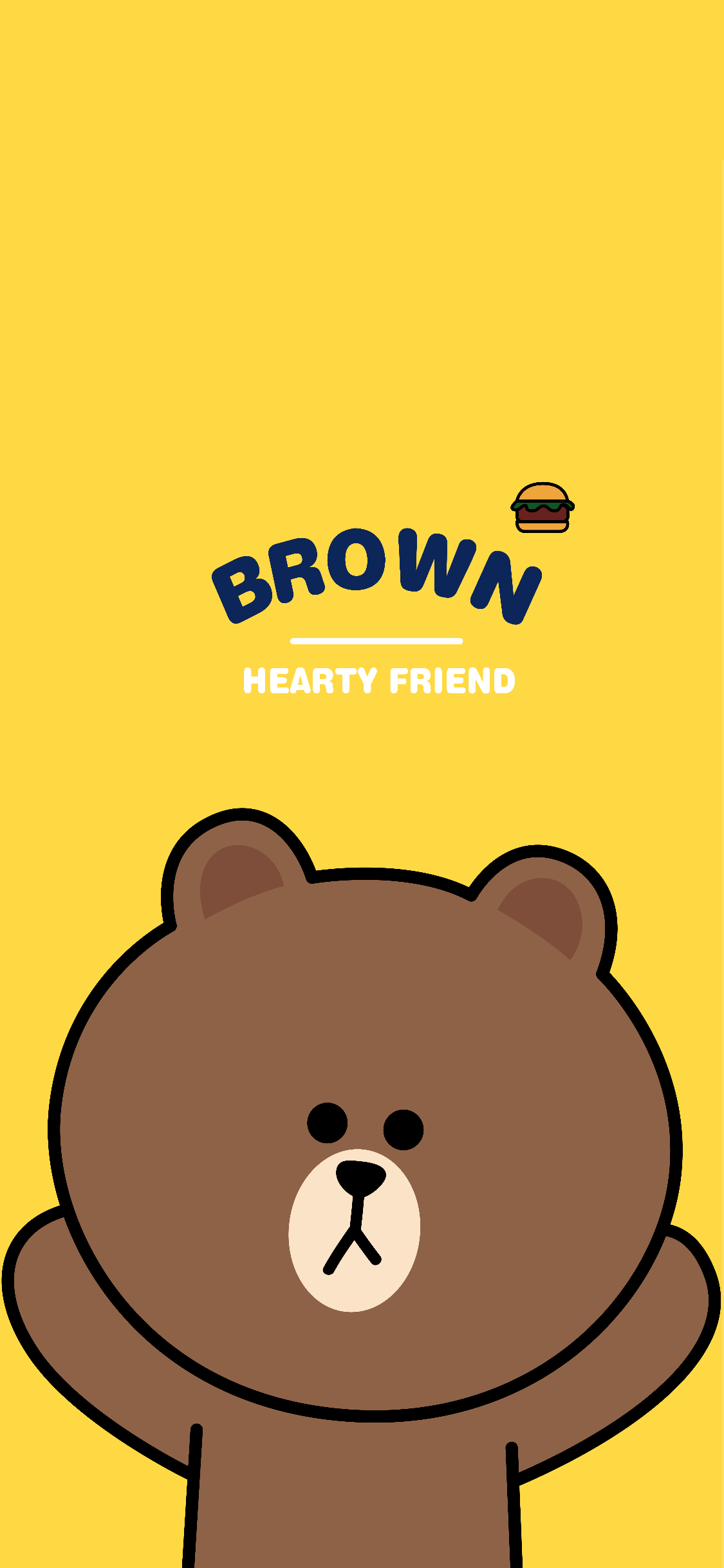 line friends 布朗熊 卡通 可爱 黄色