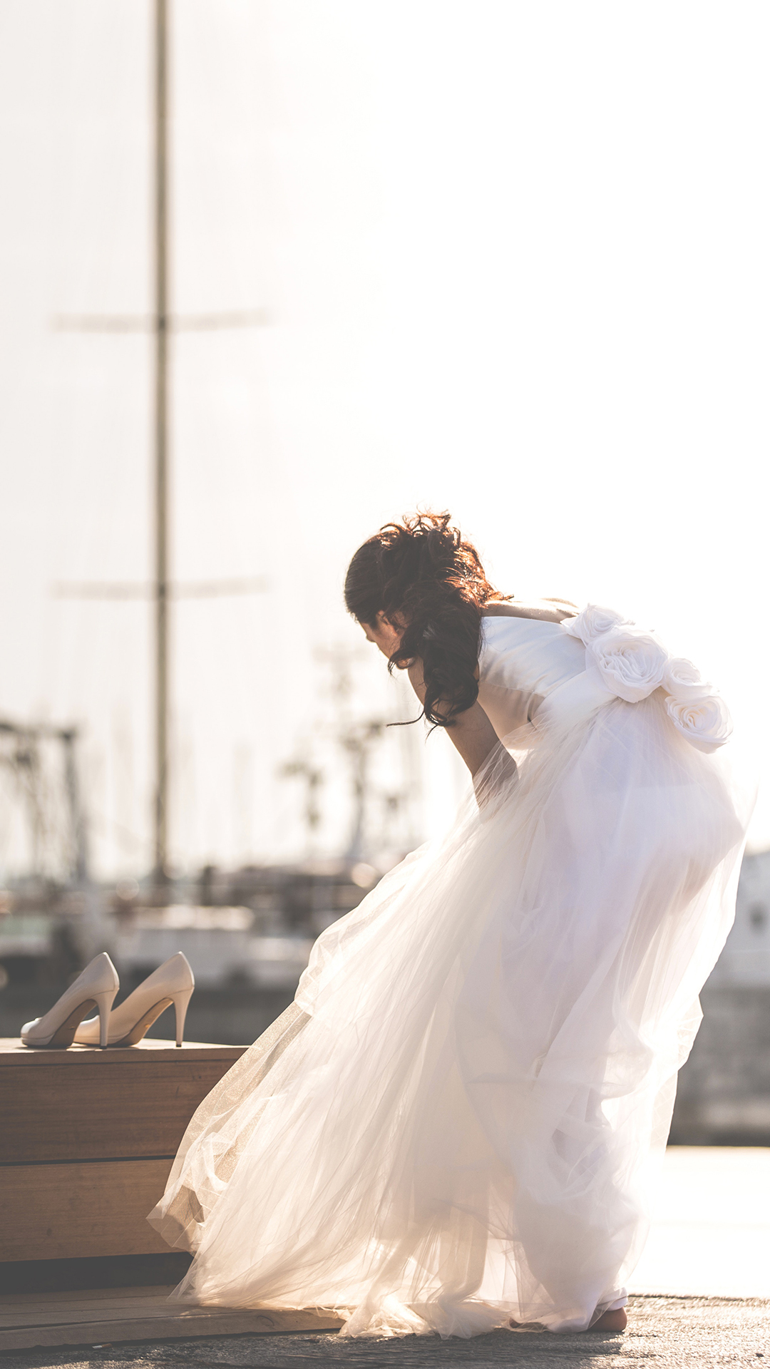 婚纱写真 女孩背影 高跟鞋