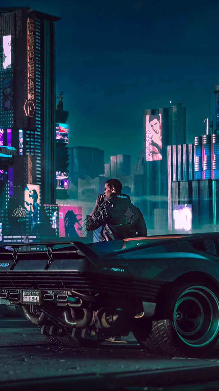 赛博朋克2077 巫师 角色扮演 炫酷 夜晚 跑车