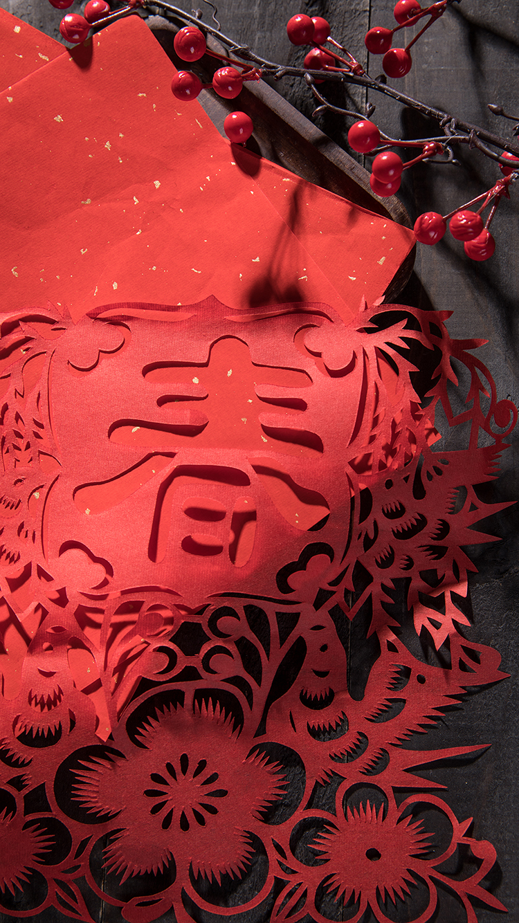 猪事顺利 二十四 扫房子 新年 红色 苹果手机高