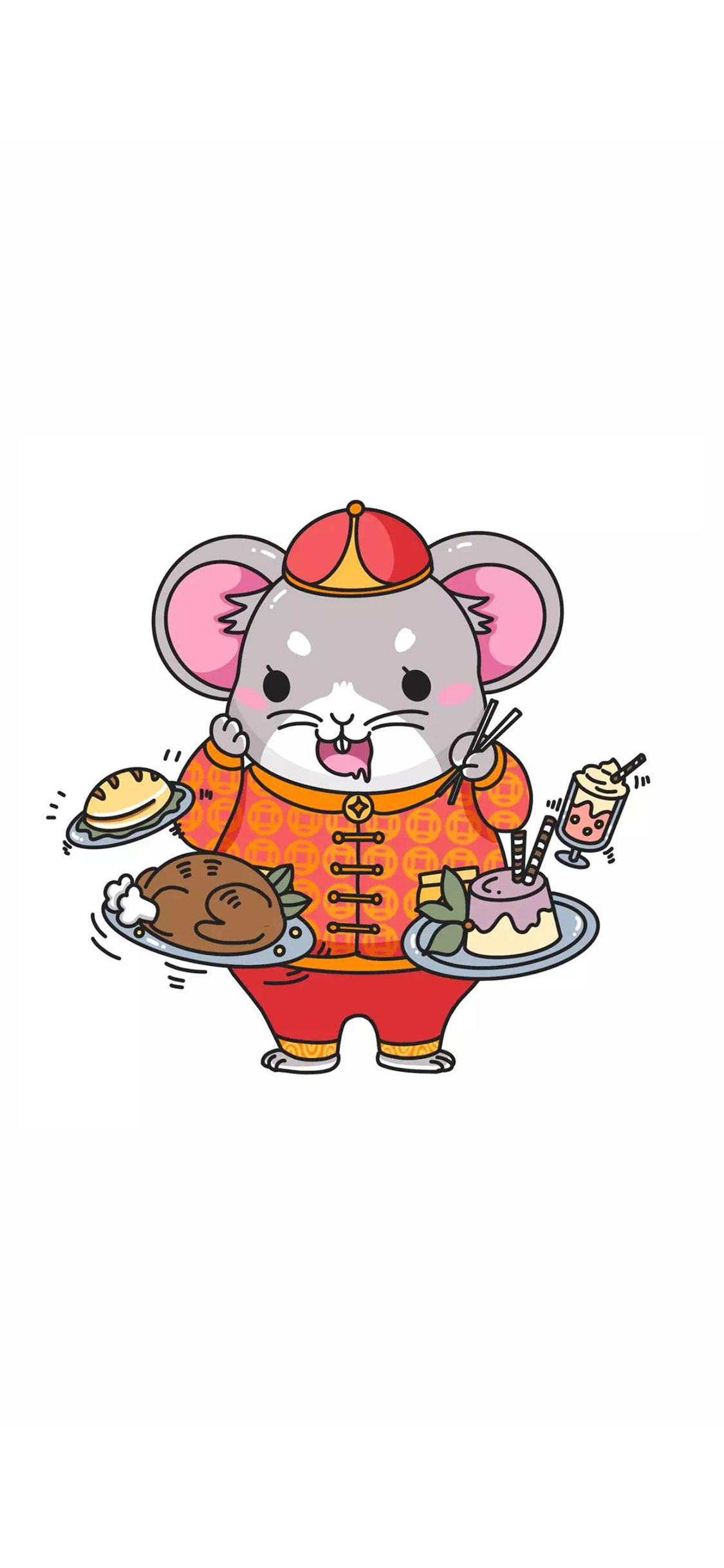 再见2018 你好2019 沙漏 兔子 新年 苹果手机高