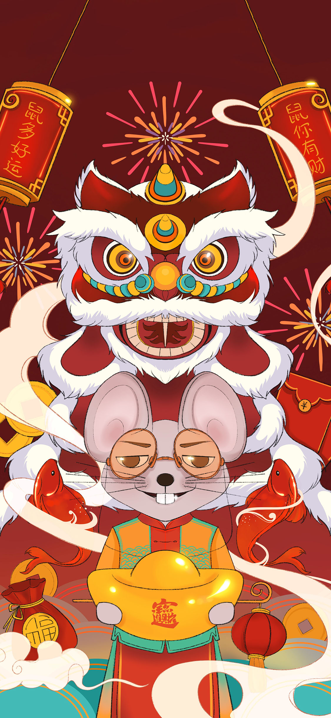 再见2018 你好2019 沙漏 兔子 新年 苹果手机高