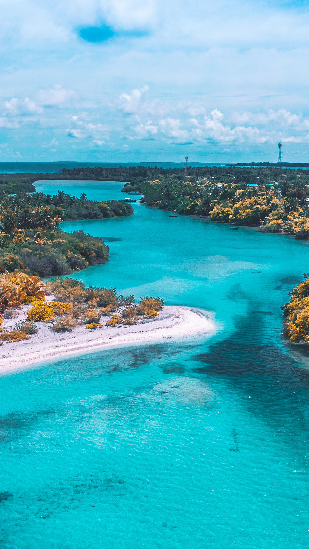 海岛 礁石 大海 海浪 苹果手机高清壁纸 1080x1