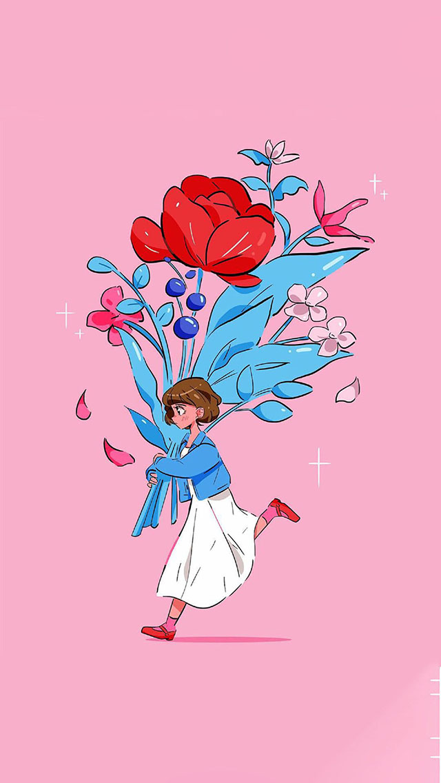 卡通 考拉 可爱 椰树 苹果手机高清壁纸 640x11